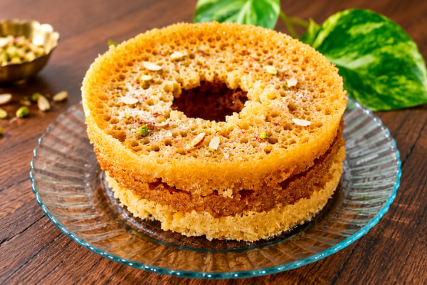 Traditional Indian sweets arranged for serving