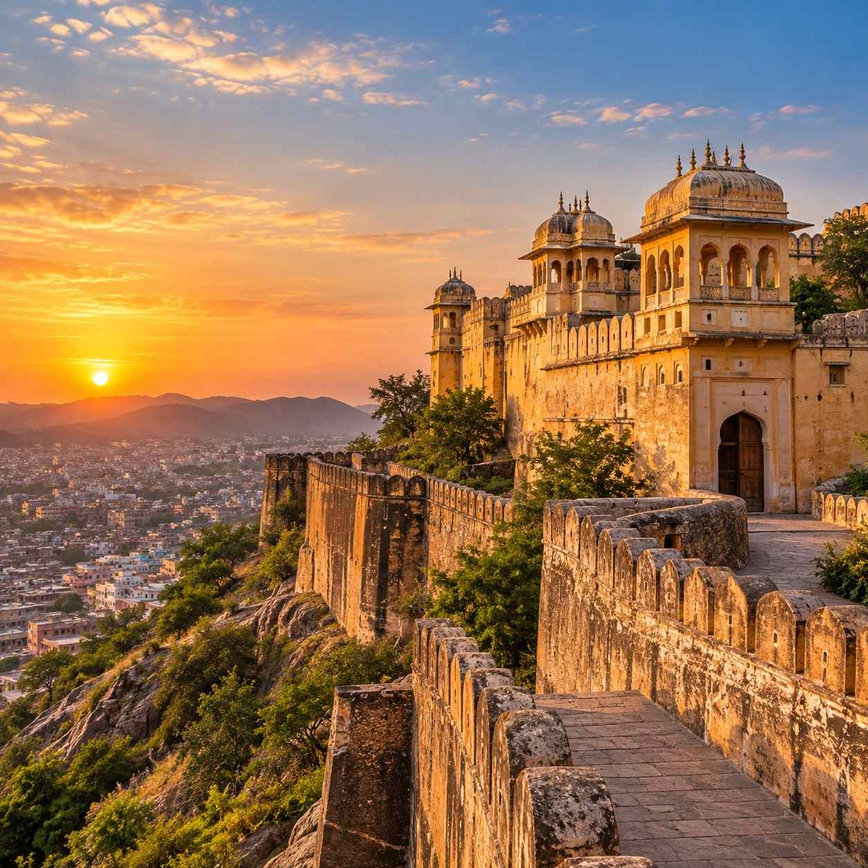 Nahargarh Fort overlooking the Pink City of Jaipur